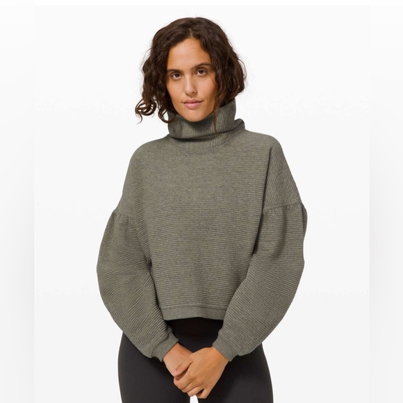 lululemon athletica Sweaters - #176 Lululemon Peaceful Moments Pullover Heathered Grey Sage
